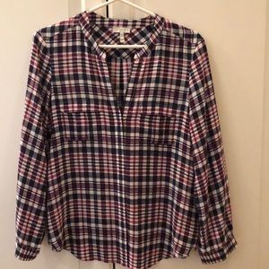 JOIE SILK PATTERN LONG SLEEVE TOP